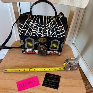 Betsey Johnson Haunted House Handbag with Spider Web